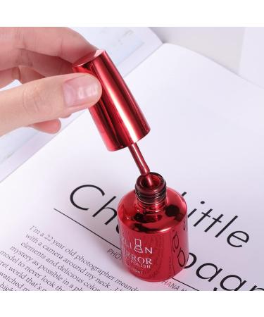 gel nail polish Metallic Mirror Effect Mirror Nail Polish for Women fingernail polish liquid mirror Holographic Nail Polish mirror nail polish Red nail foil decorations Miss flash - Buy Online on SooperMarket.com