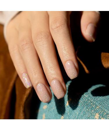 RARJSM Glitter Nude Gel Polish Set - 6pcs Pale Pink, Milky Jelly, Cashmere, Beige, Apricot, Champagne, Brown | UV LED Cured Translucent Natural Soak Off Iridescent Holographic Nail Polish 7.5ml - Buy Online on SooperMarket.com