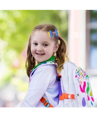 Whaline Back to School Bow Hair Clips - 6Pcs Apple Book Blackboard Hair Bows for Girls, PU Leather Hair Barrettes for Classroom, Kindergarten Students - Buy Online on SooperMarket.com