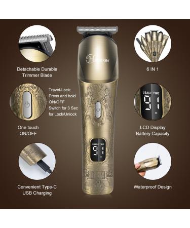 Hatteker Upgraded Beard Trimmer for Men - Waterproof Cordless Hair Clipper & Grooming Kit for Mustache Face Nose & Body - Buy Online on SooperMarket.com