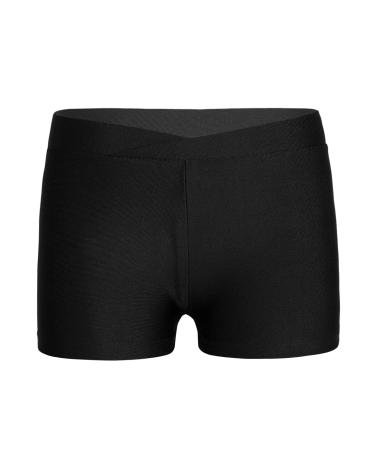 Tiobug children girls shorts sports shorts made of smooth fabric stretch short pants fitness dancing yoga shorts pants leggings leisure hot pants training tights black 3 140-152