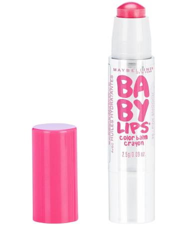 Maybelline New York Baby Lips Color Balm Crayon Pink Smooch 0.09 oz. 1 Count Pink Smooch