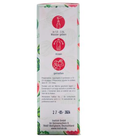 Intick Sugar-Free Watermelon Instant Drink | 12x1.5L | Vegan Low Calorie Vitamin C | Instant Beverage Powder - International Shipping Available - Buy Online on SooperMarket.com