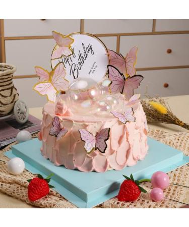 Gold 3D Butterfly Cupcake Toppers - 81-Piece Happy Birthday Cake Decorations - Buy Online on SooperMarket.com