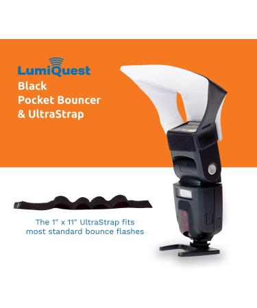 LumiQuest Flash Pocket Bouncer: Universal External Flash Diffuser with UltraStrap - Ideal for Photography Lighting, Studio Lights - Black - Buy Online on SooperMarket.com