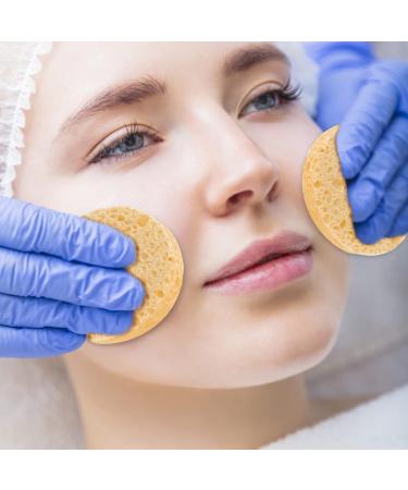 20 Natural Cellulose Facial Sponges for Cleansing and Exfoliating - Round Yellow Sponge Set - Buy Online on SooperMarket.com