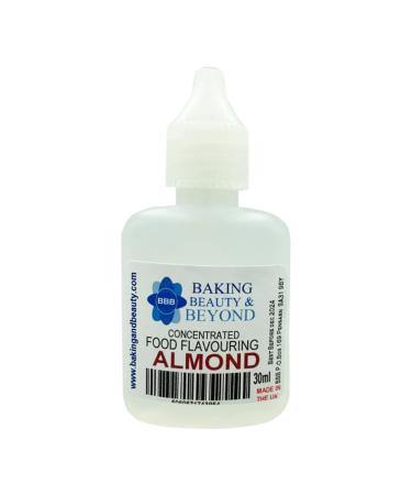 Baking Beauty and Beyond Concentrated Food Flavouring Oil - Dozen of Professional Quality Food Grade Flavouring Oil for Candy Making Baking Cooking Lip Balm and Lip Gloss - Almond (30ml)