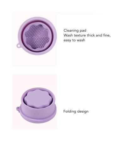 Foldable Silicone Makeup Brush Cleaning Mat & Hanging Drying Net - Compact Efficient Organizer in Purple | Multi-Purpose Beauty Tool for Easy Storage - Buy Online on SooperMarket.com