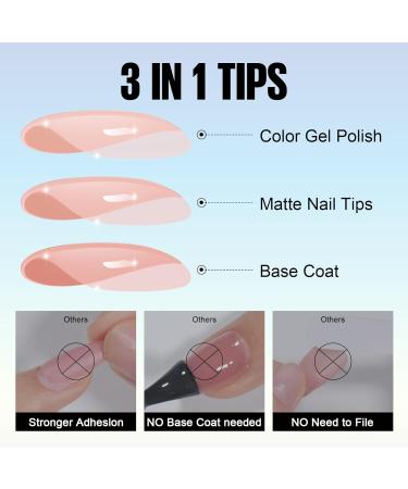 TOMICCA Extra Short Oval Nail Tips 180PCS Soft Gel Nails - Matte Full Coverage 15 Sizes - Nude Press On Tips for Nail Art Extensions - Buy Online on SooperMarket.com