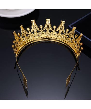 Kamirola Queen Crystal Tiara Headband for Women - Gold Red Wedding Hair Accessory - Buy Online on SooperMarket.com