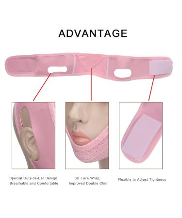 Facial Lifting Slimmer V-Line Mask & Double Chin Belt - Neck Compression Skin Care Wrap (Pink) for Effective Weight Loss - Buy Online on SooperMarket.com