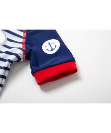 BONVERANO Toddler Boys Swimsuit | UPF 50+ Captain Bathing Suit for 2-3 Years | Short-Sleeve Zipper One Piece Swimwear - Buy Online on SooperMarket.com