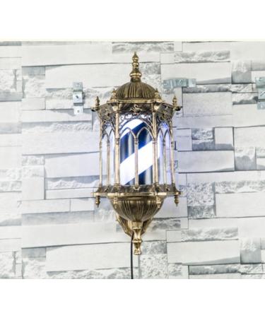 Barber Shop Pole Light Led Black White Stripes Illuminating Rotating Outdoor Waterproof Barber Shop Salon Sign Light Traditional Retro Waterproof Palace Wall Lamp - Buy Online on SooperMarket.com