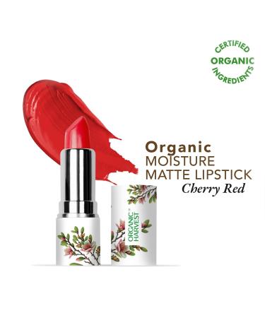 Moisture Matte Lipstick - Cherry Red | Long-lasting Hydrating Cruelty-free & Vegan | Certified Organic Makeup | 4gm - Buy Online on SooperMarket.com