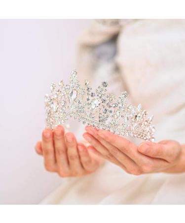 Tgirls Baroque Bridal Wedding Crown Princess Tiara Rhinestone Headband - Silver - Buy Online on SooperMarket.com