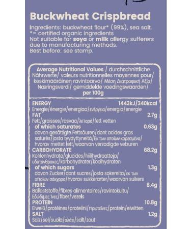 Amisa Organic Gluten Free Buckwheat Crispbread 120g - Low Carb & Healthy Snacks - Gluten Free Yeast Free & GMO Free - Vegan (Pack of 5) - Buy Online on SooperMarket.com
