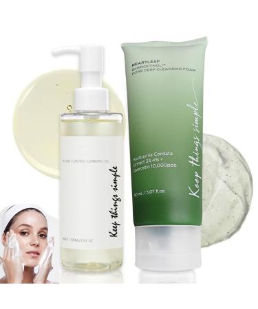 FunnAura 100 ml Cleansing Oil Mild 150 ml Face Foam Cleanser Pore Control Cleaning Oil for All Skin Types
