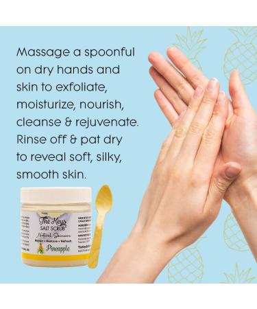 Organic Exfoliating Sea Salt Body Scrub - 3.4 oz Pineapple | Ideal for Hands Feet & Travel - Men & Women | Pure Florida Sea Salt - Buy Online on SooperMarket.com