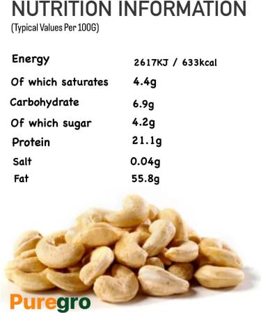 PureGro Cashew Nuts 700g Premium Quality CASHEWS Whole CASHEWS. - Buy Online on SooperMarket.com