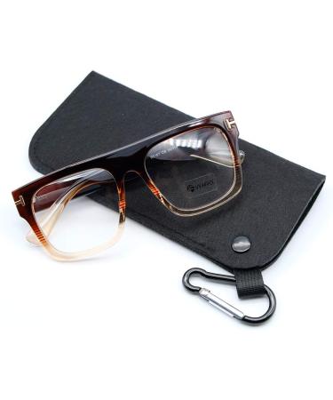 Jurchio Unisex Classic Vintage Space Glasses Frame | Clear Lens Glasses for Men & Women | Includes Glasses Case - Brown - Buy Online on SooperMarket.com