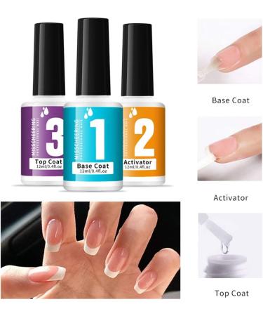 Dip Powder Base & Top Coat With Dip Powder Liquid Set For Dipping Powder Nail Kit 0.4oz/Bottle Fast Dry Polish Kit  - Buy Online on SooperMarket.com