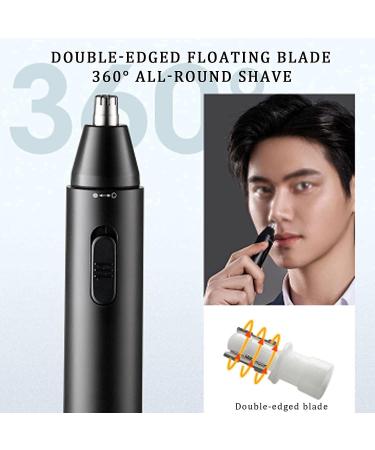 Portable Waterproof Ear & Nose Hair Trimmer - 360 Rotating Easy Cleansing Snap-fit Switch | Perfect for Home Grooming (Black - Buy Online on SooperMarket.com