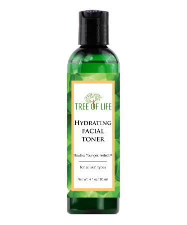 Tree of Life Hydrating Facial Toner for Minimizing Pores | Toner and Makeup Remover for Face with Botanical Hyaluronic Acid, 4 fl oz