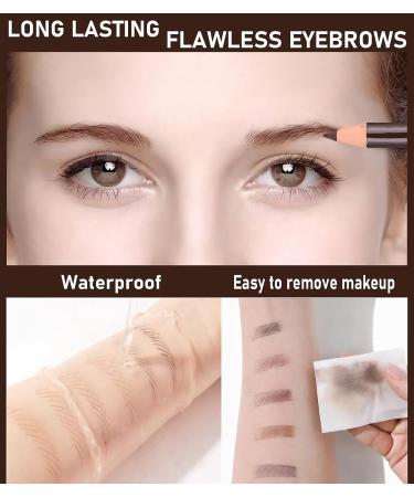 Sumeitang 12 Pcs Dark Brown Eyebrow Pencil Set for Tattoo Makeup and Microblading - Waterproof and Durable Permanent Eyebrow Liners - Buy Online on SooperMarket.com