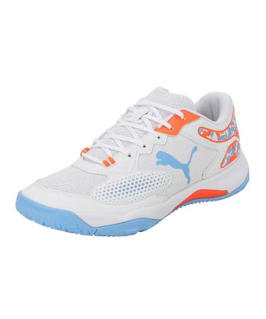 PUMA Unisex Solarcourt Rct Tennis Shoe 42 EU Puma White Puma Black Team Light Blue