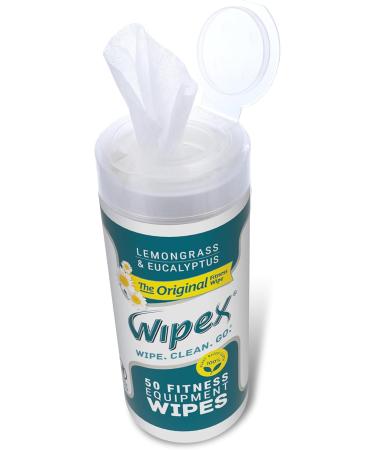 Wipex Fitness Equipment Wipes - Natural Plant-Based Gym Cleaner 50 Count Lemongrass & Eucalyptus - Ideal for Home Gym & Yoga Mats - Buy Online on SooperMarket.com