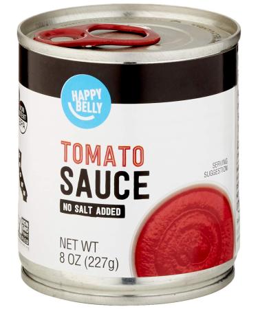 Amazon Brand - Happy Belly Tomato Sauce, No Salt Added, 8 Ounce