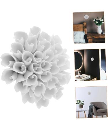 HOLIDYOYO 1pc Ceramic Sunflower Decorations Wall Art Decor Wall Decor Grace Decor Ceramics White - Buy Online on SooperMarket.com