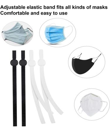 200PCS Adjustable Black & White Face Mask Elastic with Comfortable Ear Hanging Rope - Buy Online on SooperMarket.com