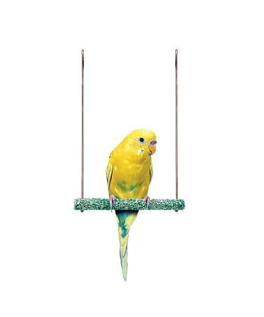 PENN-PLAX Bird-Life Trimmer Plus Cement & Metal Swing  Naturally Trims Nails & Beak  Great for Parakeets, Cockatiels, Finches, and Other Small Birds  Small Size