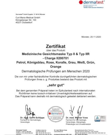 CURT MARIA Medical Face Masks - 50-Pack 3-Ply Ear Loop Masks | Made in Germany | Single-Use Green Masks for Optimal Protection - Buy Online on SooperMarket.com
