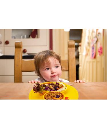 Qshare Toddler Plate - BPA-Free Suction Plate for Kids - Yellow Silicone Placemat 9x6x1.4 inch - Buy Online on SooperMarket.com