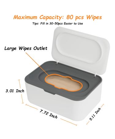 Wipes Dispenser & Refillable Holder for Baby & Adult - Seposeve Grey Wipe Container - Easy One-Handed Operation, Non-Slip Design - Keeps Wipes Fresh - Easy Open/Close Pouch Case - Buy Online on SooperMarket.com