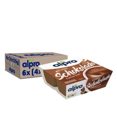 Alpro Soya Dessert Chocolate Mildfine vegan lactose-free gluten-free 6x (4 x 125g) pack of 6