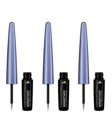 Manhattan Wonder'swipe 2-in-1 shimmering eyeliner and eye shadow color 400 Crave Me purple pack of 3 (3 x 1.7 ml)