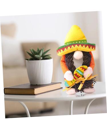 HOMSFOU 4 Pcs 1 Set Hawaiian Doll Summer Beach Party Decoration Nativity Ornaments for Kids Santa Ornament Plush Santa Gnome Cinco De Mayo Party Decorations Cloth Mexico Child Desktop Yellowx2pcs 20x13x9cmx2pcs - Buy Online on SooperMarket.com