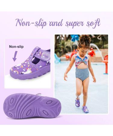 Nerteo Boys Girls Aquatic Water Shoes - 9 Toddler Purple/Rainbow/Unicorn - Buy Online on SooperMarket.com