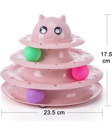 Suhaco 21 Pack Cat Toys for Indoor Cats Interactive Kitten Toy Fun Roller 3 Level Cat Ball Toys with Catnip Ball Self Play Cat Feather Wand Kitty Toy for Boredom (Pink) 21 Pack Pink - Buy Online on SooperMarket.com
