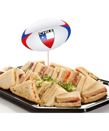 Chile Flag Rugby Ball Food & Cupcake Picks Toppers Party Decorations (14 Pack) - Buy Online on SooperMarket.com