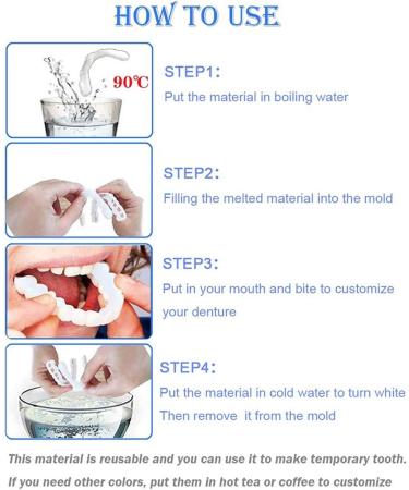 2 Pairs Veneers Dentures - Temporary Tooth Repair for Imperfect Teeth - Buy Online on SooperMarket.com