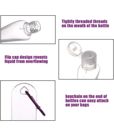 50 Pack 50ml Travel Plastic Keychain Bottles - Portable Leakproof Squeeze Containers for Lotion and Soap - Refillable Empty Bottles - $0.89/count - Buy Online on SooperMarket.com