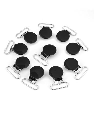 Ftvogue H sst r Clip 10 pieces 25mm Durable Round Hantpfst Hillfish Pacified Schnuller Strap Halter Clip DIY with rectangle inserts gray
