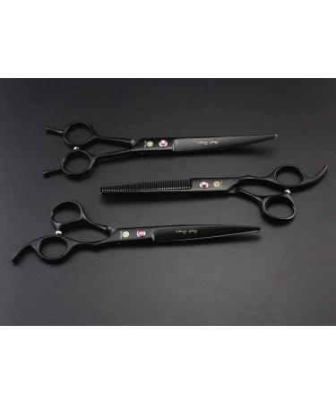 Purple Dragon 7.0 inch Rhinestone Pet Grooming Scissors Set - Dog Hair Cutting & Thinning Shears - Buy Online on SooperMarket.com
