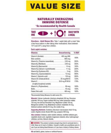 Jamieson 100 percent Complete Multivitamin for Women 50 plus - Value Size 150 Caplets 150 Count (Pack of 1) - Buy Online on SooperMarket.com