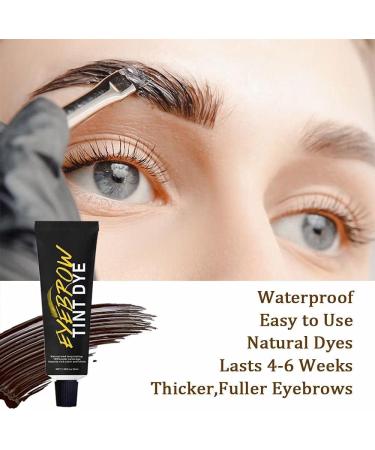 Reddhoon Eyebrow Tint Dye Kit Long Lasting Brow Dye Cream for Eyebrow Tinting Semi Permanent Eyebrow Dye Kit with Brush Makeup Tools for Professional and Beginner 02# Maroon - Buy Online on SooperMarket.com