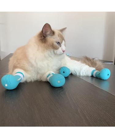 Shop Tita-Dong Cat Shoes: 4-Piece Silicone Anti-Scratch Boots & Nail Gloves for Cats - Blue Paw Protection & Claw Covers - Buy Online on SooperMarket.com